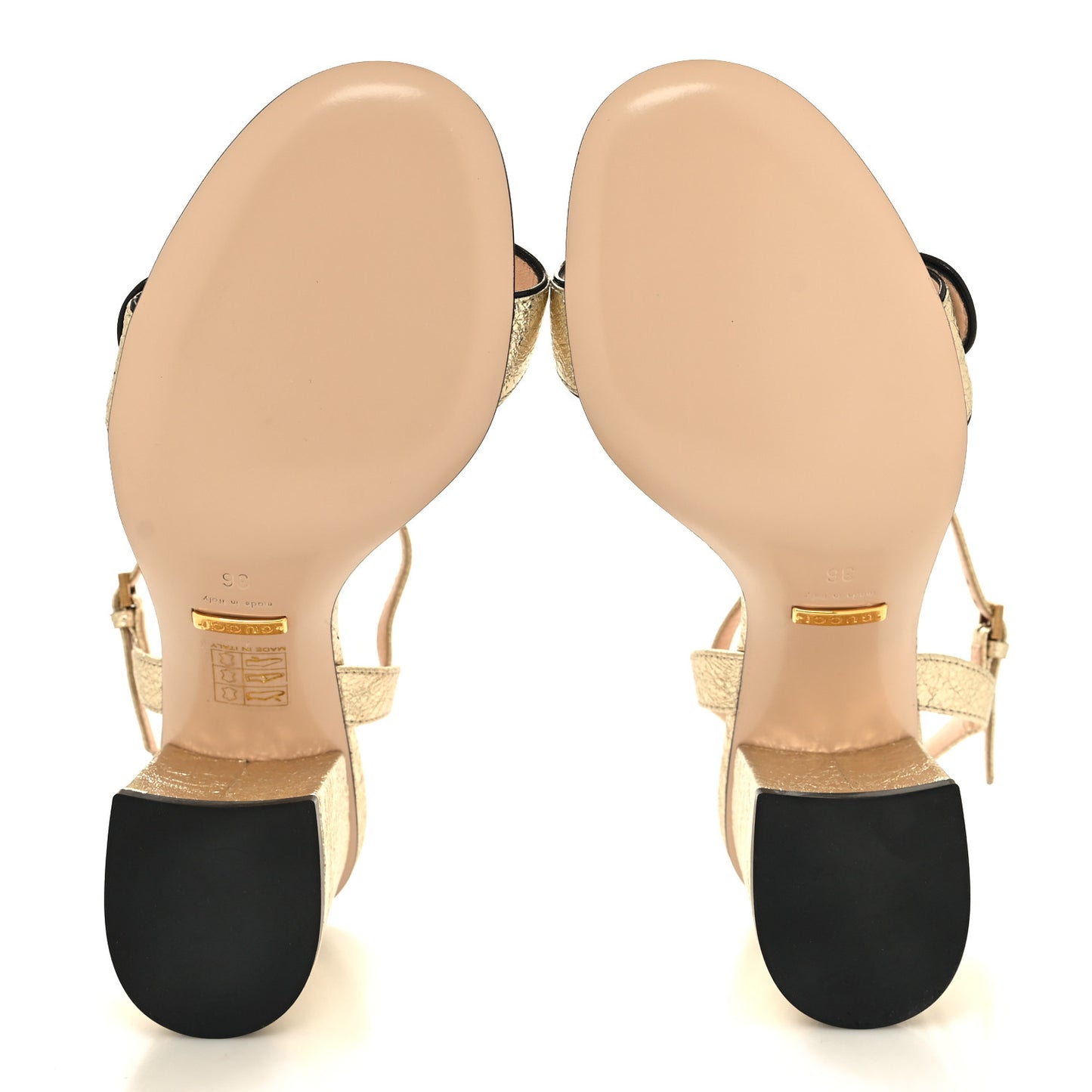Galassia GG Marmont Ankle Wrap 75mm Sandals 36 Platino