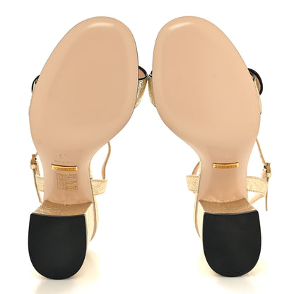 Gucci Galassia GG Marmont Ankle Wrap 75mm Sandals 36 Platino 5 of 8