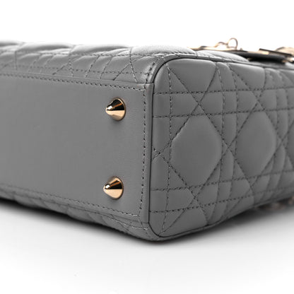 Christian Dior Lambskin Cannage Small My ABCDior Lady Dior Grey 8 of 9