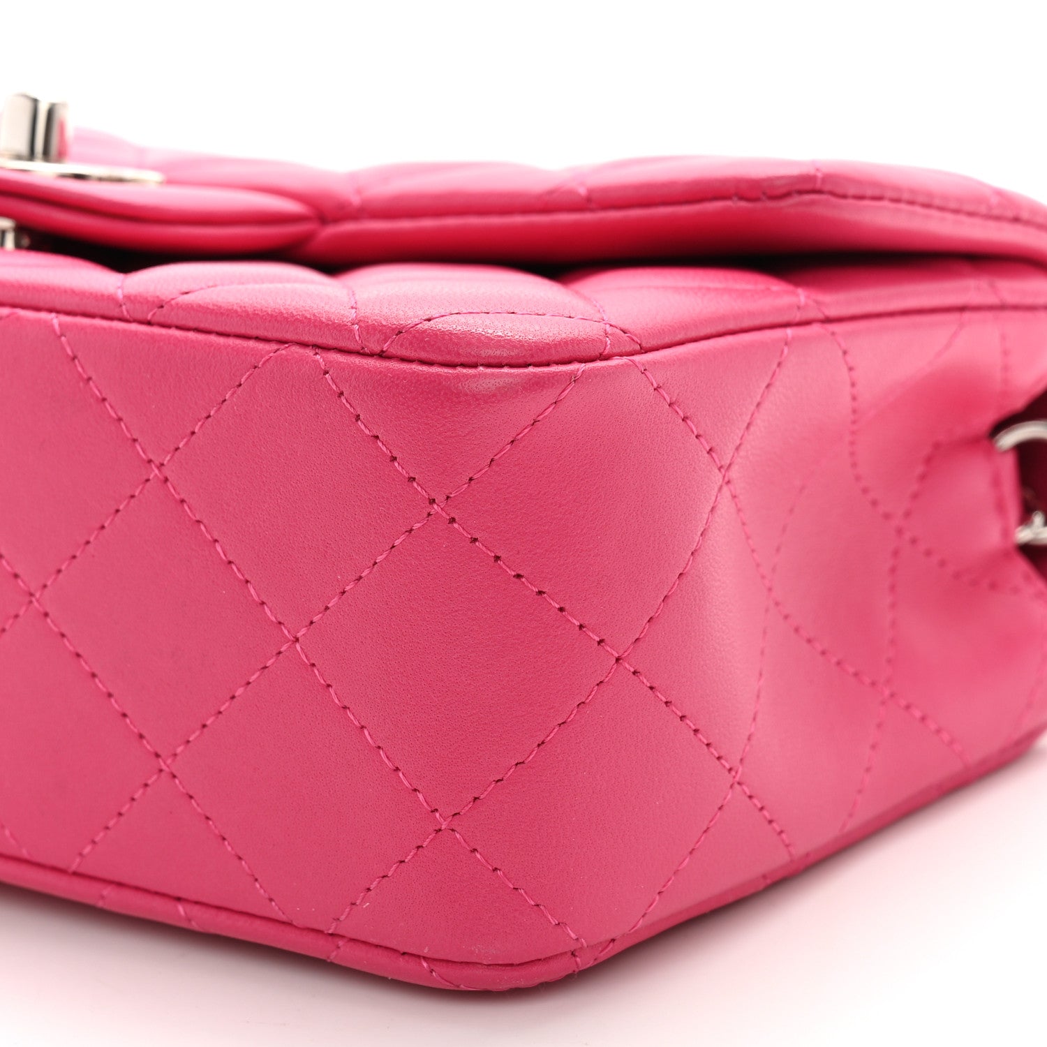 Chanel Lambskin Quilted Mini Rectangular Flap Fuchsia 10 of 10
