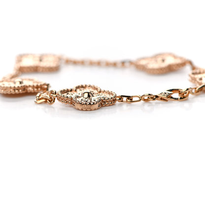 Van Cleef & Arpels 18K Rose Gold 5 Motifs Vintage Alhambra Bracelet 5 of 7