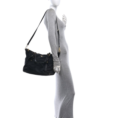 Prada Tessuto Nylon Saffiano Tote Black 2 of 9