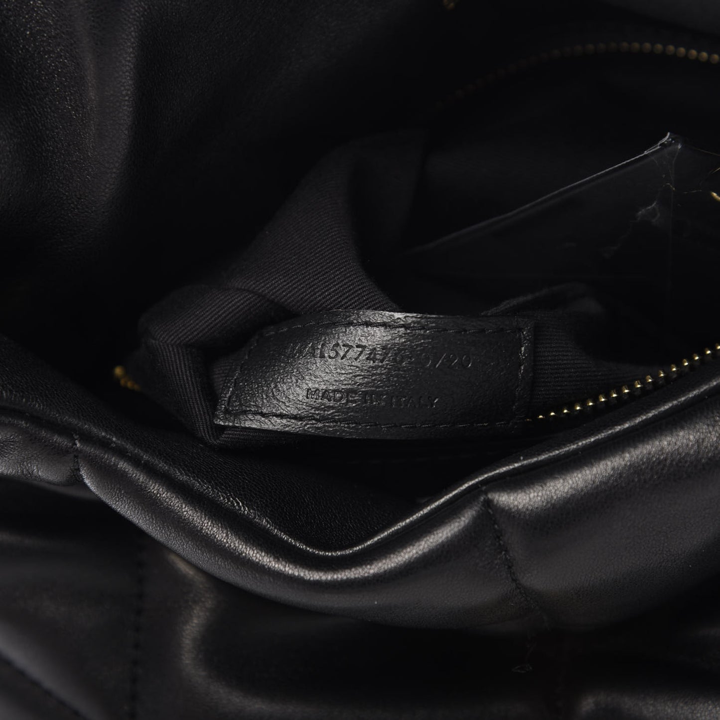 Lambskin Quilted Small Loulou Puffer Monogram Chain Satchel Black