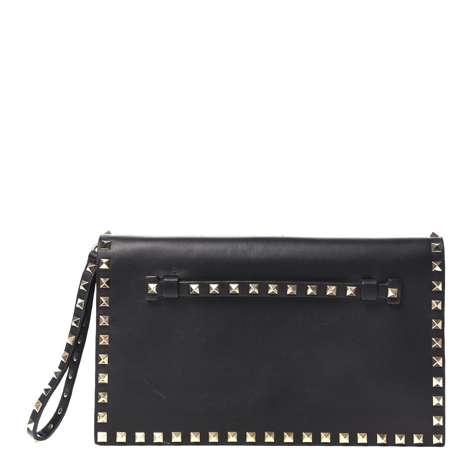 Valentino Garavani Nappa Rockstud Wristlet Clutch Black 1 of 9