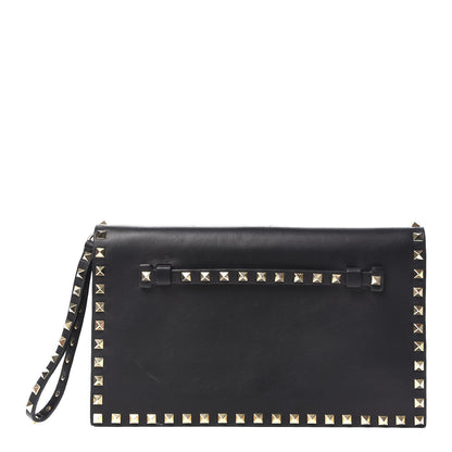 Valentino Garavani Nappa Rockstud Wristlet Clutch Black 1 of 9