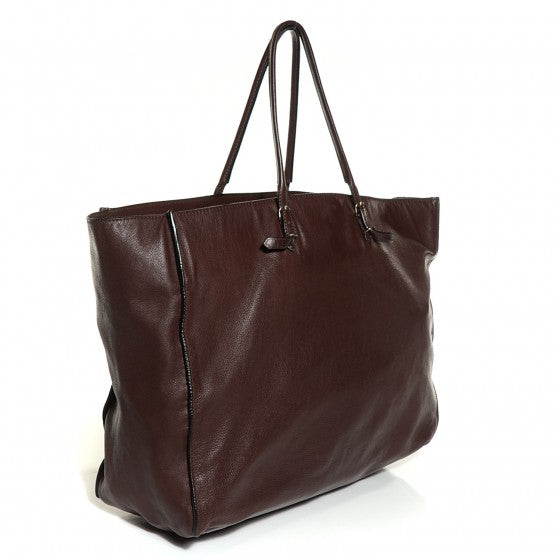 Veau Papier A4 Tote Chestnut