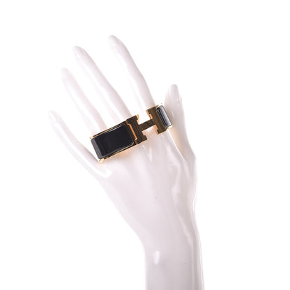 Hermes Enamel Wide Clic Clac H Bracelet PM Black 2 of 6