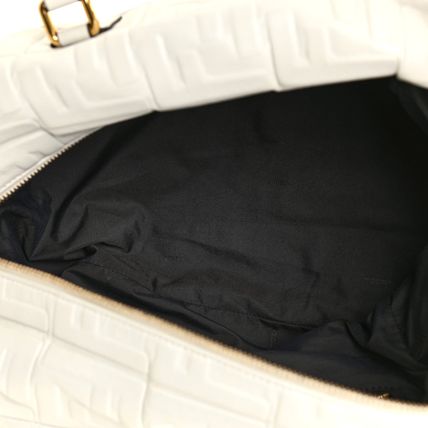 Fendi Nappa FF 1974 Embossed Small Boston White 5 of 19
