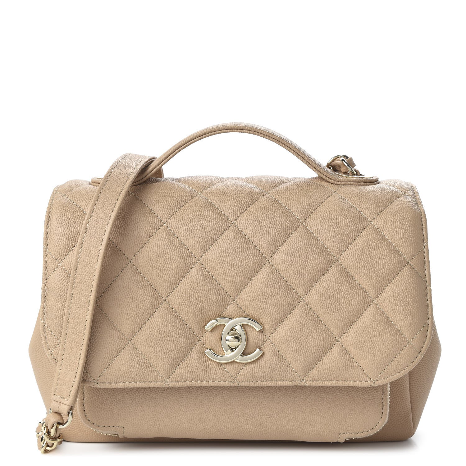 Chanel Caviar Quilted Medium Business Affinity Flap Beige 1 of 10