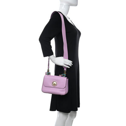 Salvatore Ferragamo Calfskin Flower Flap Bag Pink 2 of 9