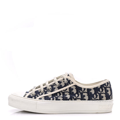 Christian Dior Canvas Oblique Walk'N'Dior Low Top Sneakers 40 Deep Blue 1 of 8