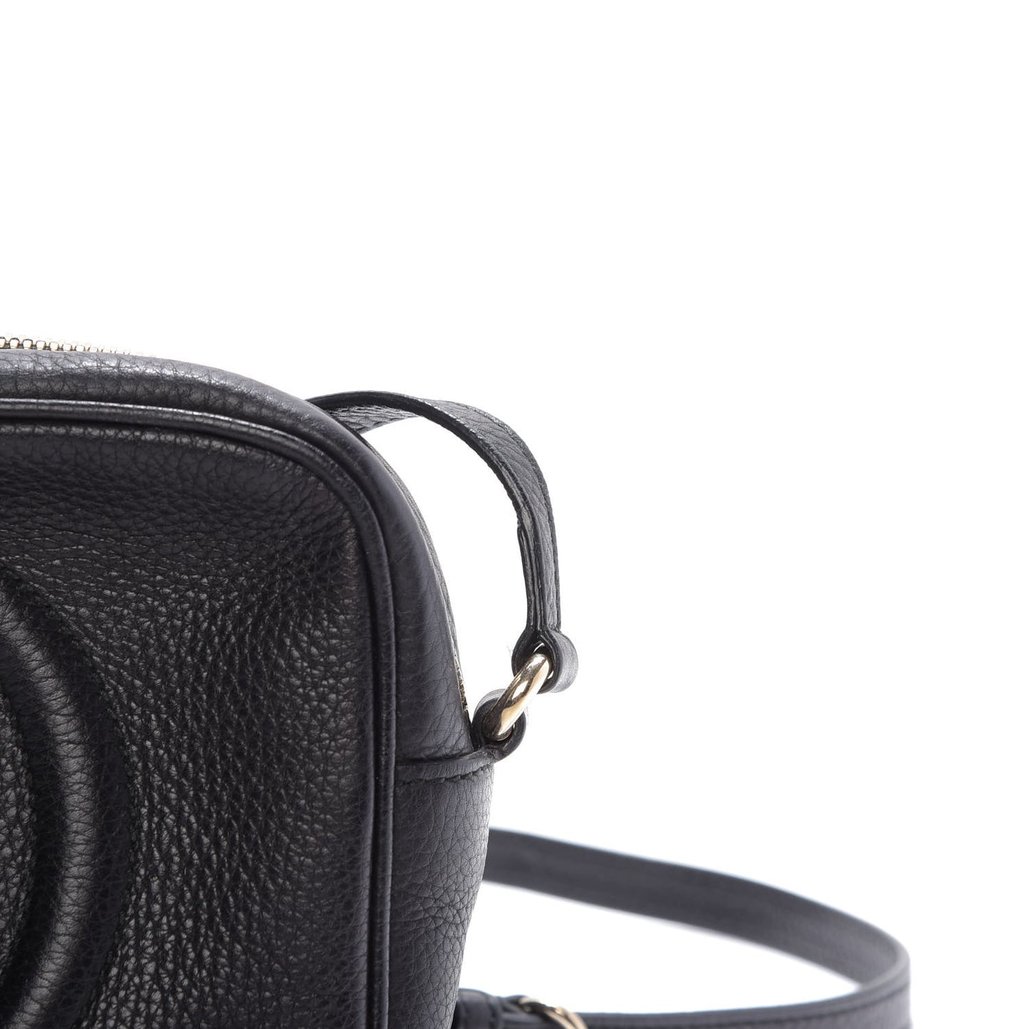 Pebbled Calfskin Small Soho Disco Bag Black