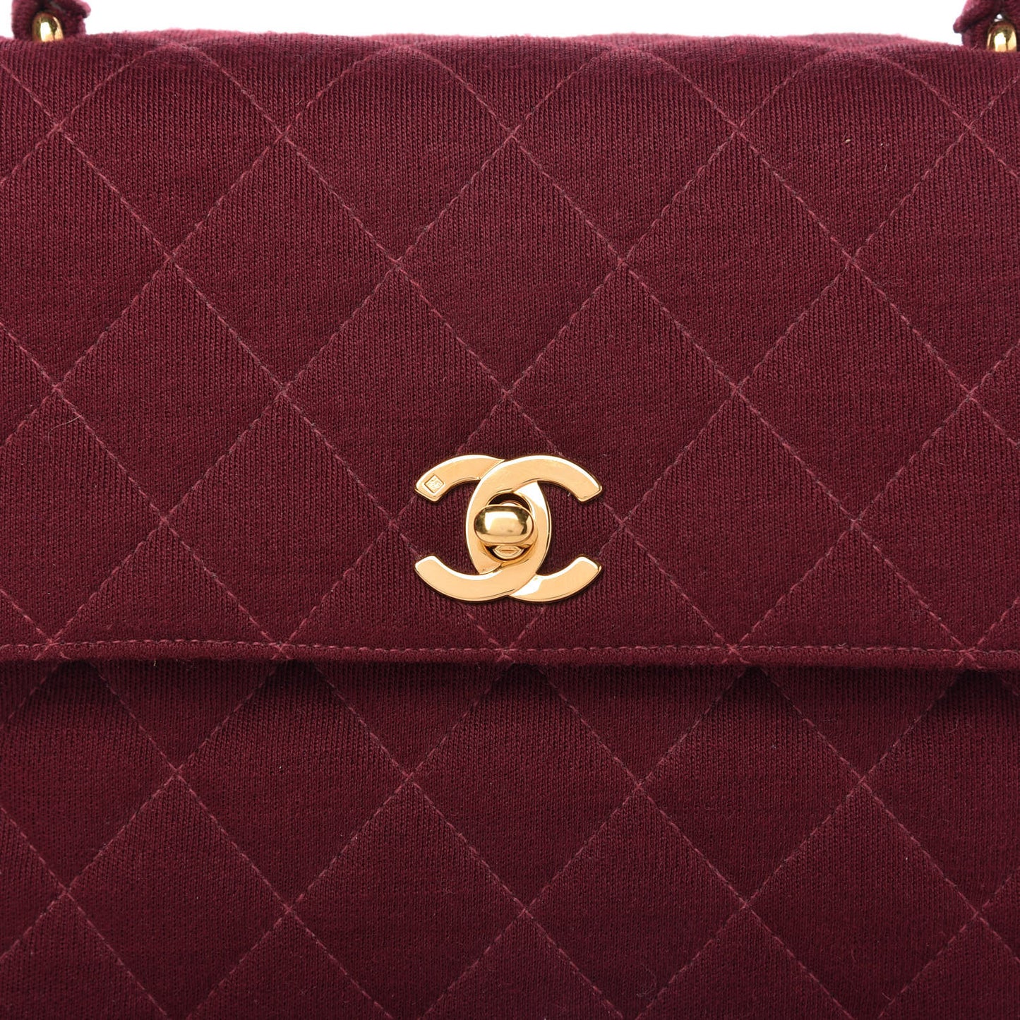 Jersey Quilted Medium Kelly Flap Burgundy