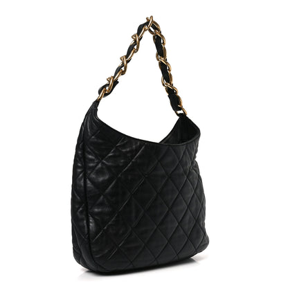 Chanel Lambskin Quilted Large CC Funky Town Hobo Black 2 of 10