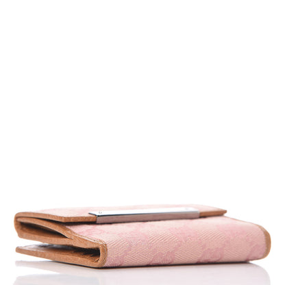 Gucci Monogram Metal Bar French Flap Wallet Pink 4 of 8