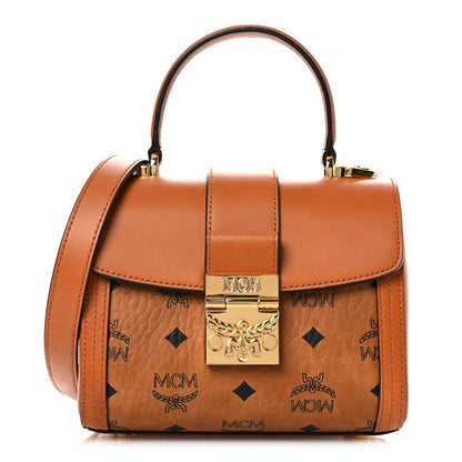 MCM Visetos Small Tracy Shoulder Bag Cognac 1 of 12