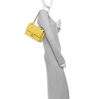 Chanel Lambskin Quilted Medium Double Flap Yellow 2 of 15