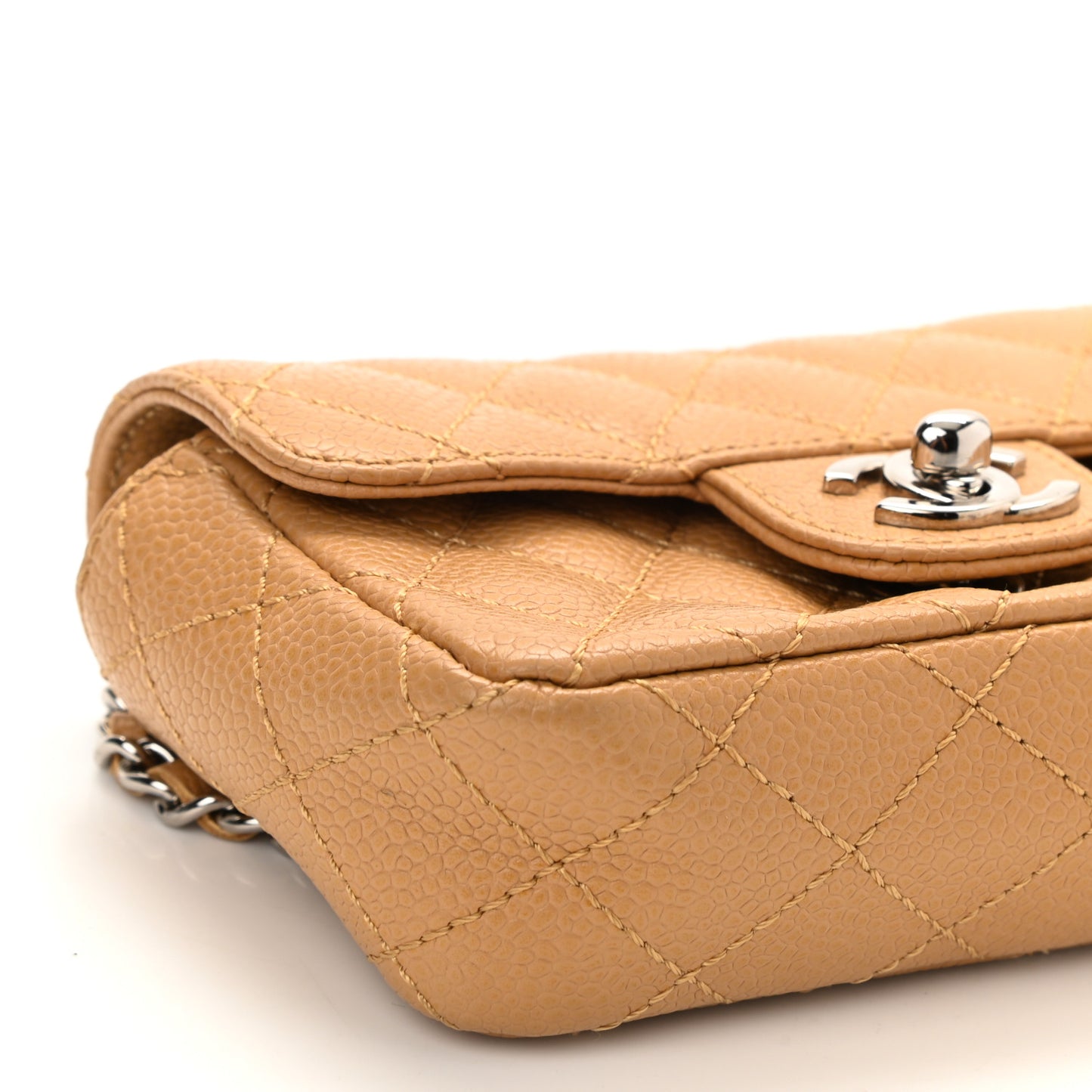 Caviar Quilted Extra Mini Flap Dark Beige
