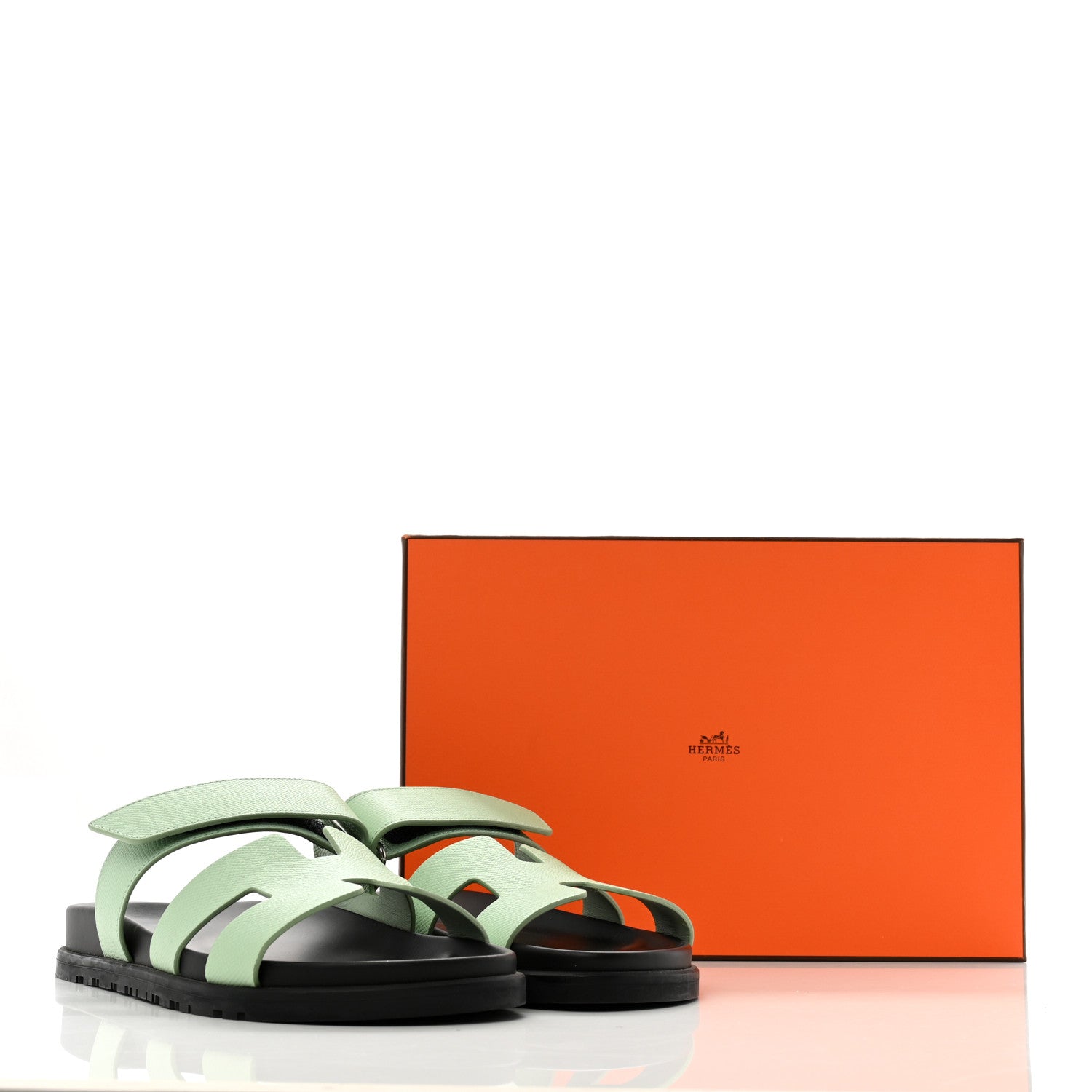 Hermes Epsom Womens Chypre Sandals 39 Vert Jade 10 of 10