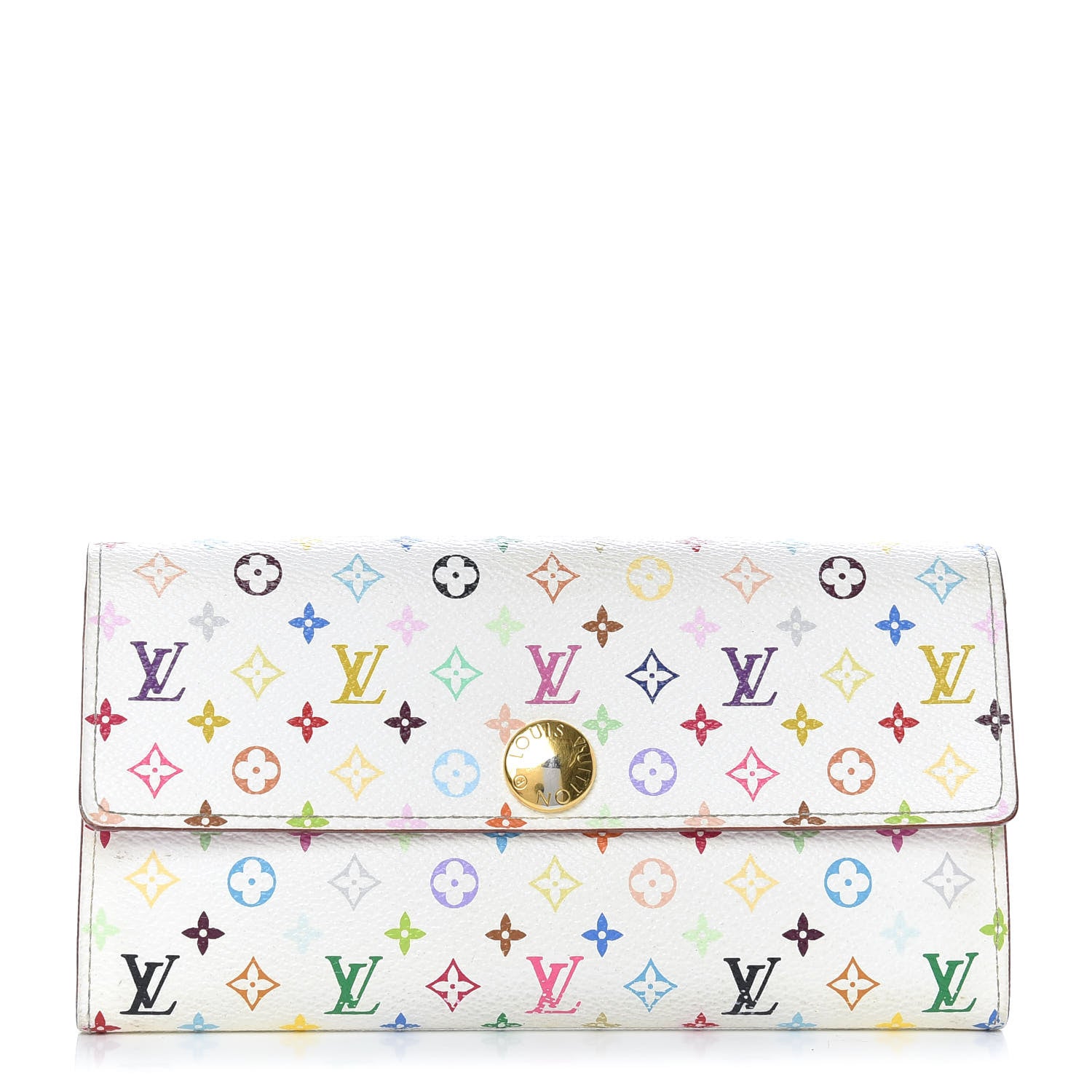 Louis Vuitton Monogram Multicolor Sarah Wallet White Litchi 1 of 9