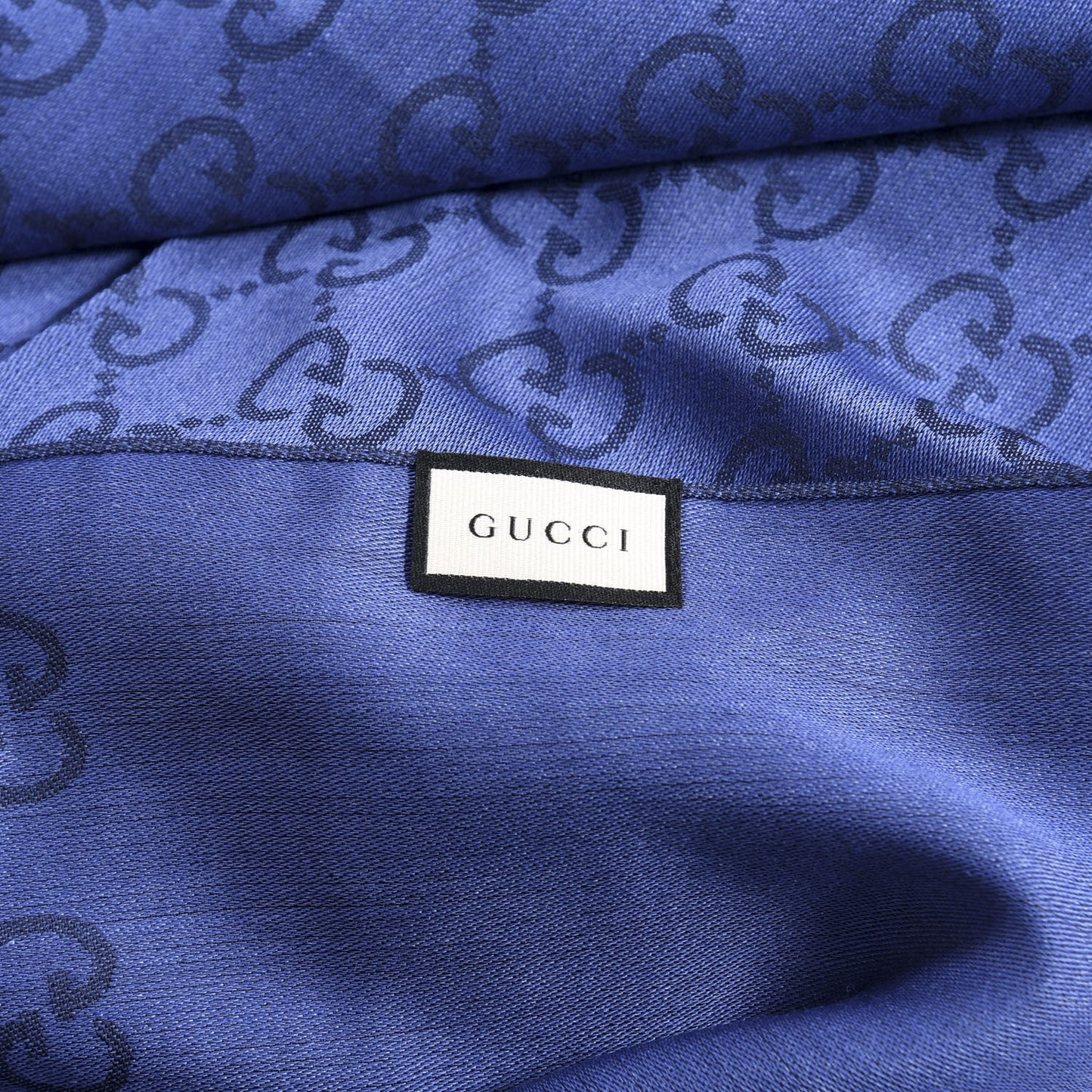 Wool Silk GG Monogram GGNat Scarf Blue
