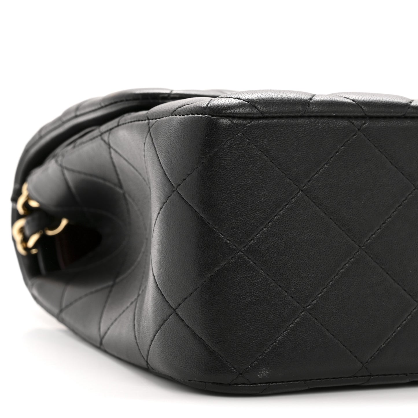 Lambskin Quilted Jumbo Double Flap Black