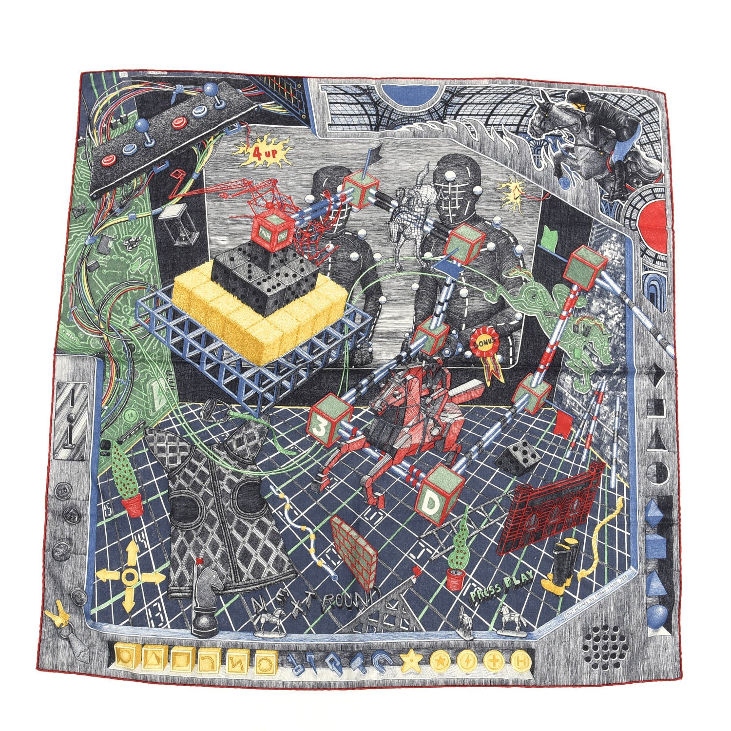 Hermes Cashmere Silk The Game Scarf 100 1 of 4