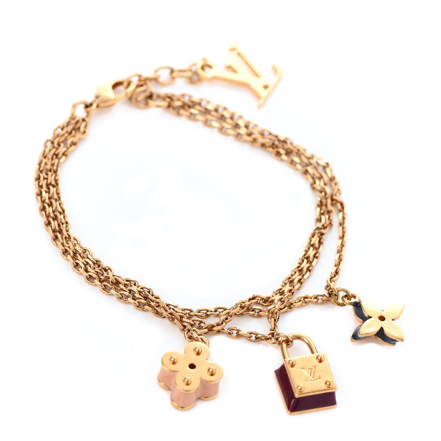 Sweet Monogram Charms Bracelet Gold