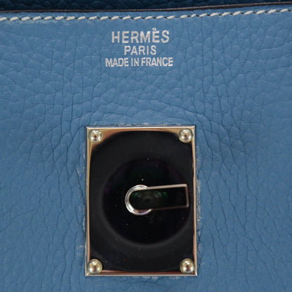 Hermes Taurillon Clemence JPG Birkin 42 Blue Jean 7 of 8