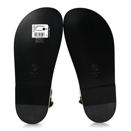 Chanel Laminated Lambskin Printed CC Dad Sandals 38 Multicolor Black 6 of 11