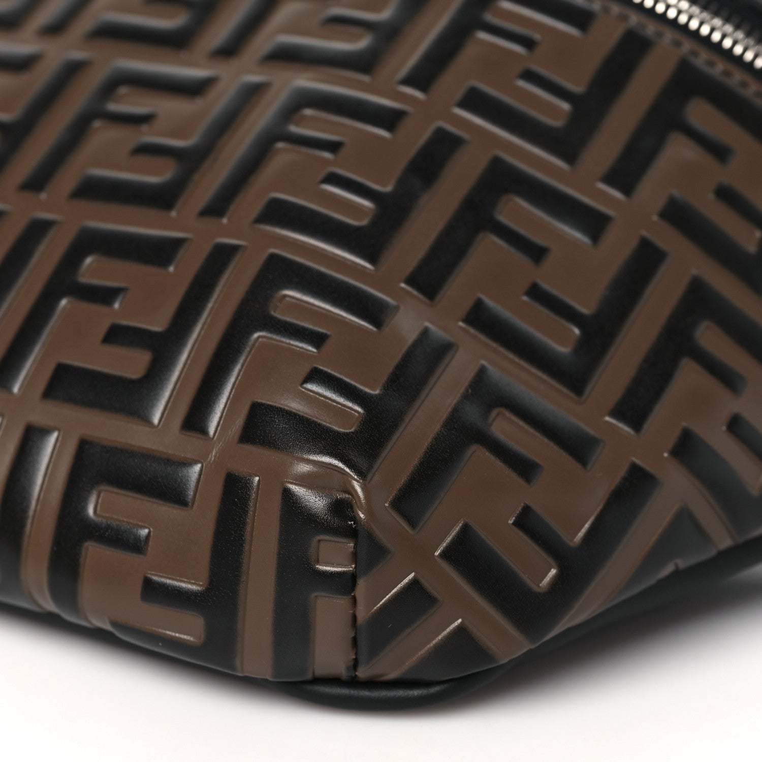 Fendi Vitello Century Bi-Color FF 1974 Embossed Belt Bag Maya Black 10 of 10