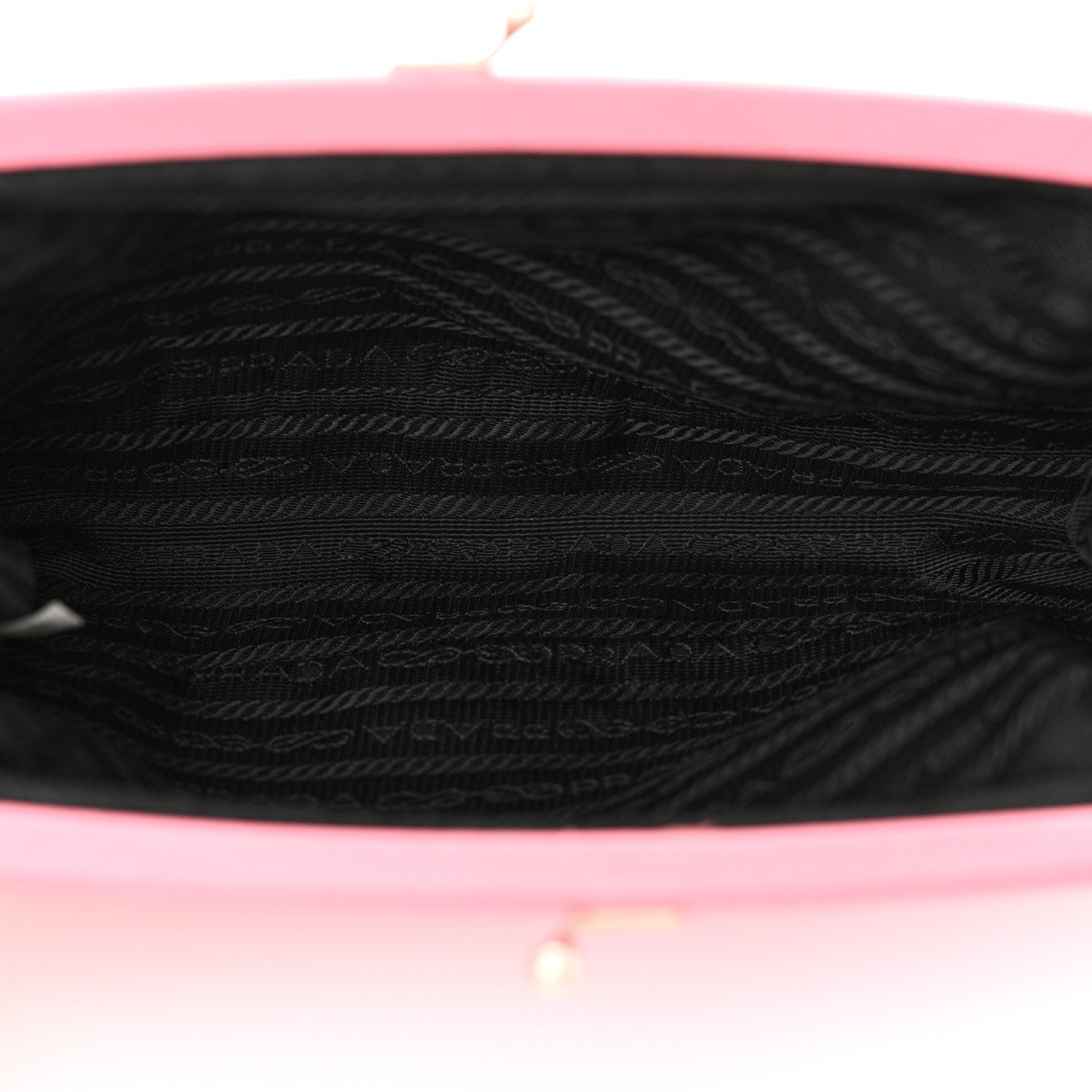 Prada Tessuto Nylon Saffiano Kisslock Shoulder Bag Rosa 5 of 17