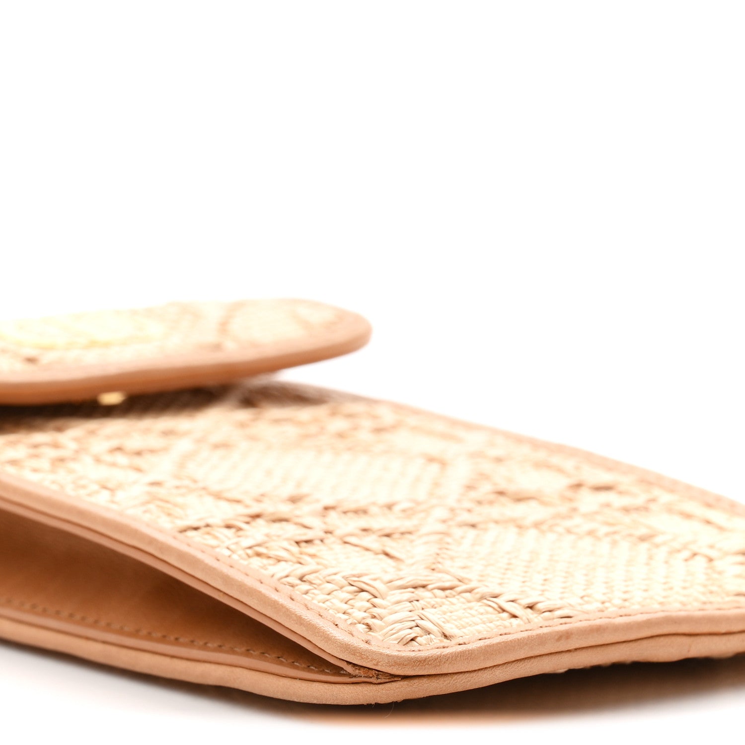Christian Dior Raffia Cannage Phone Pouch Holder Natural 9 of 11