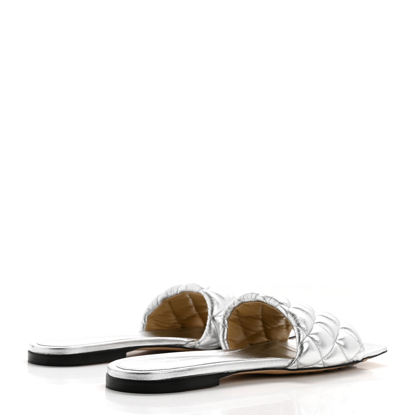 Reflection Matelasse Padded Flat Sandals 40 Silver
