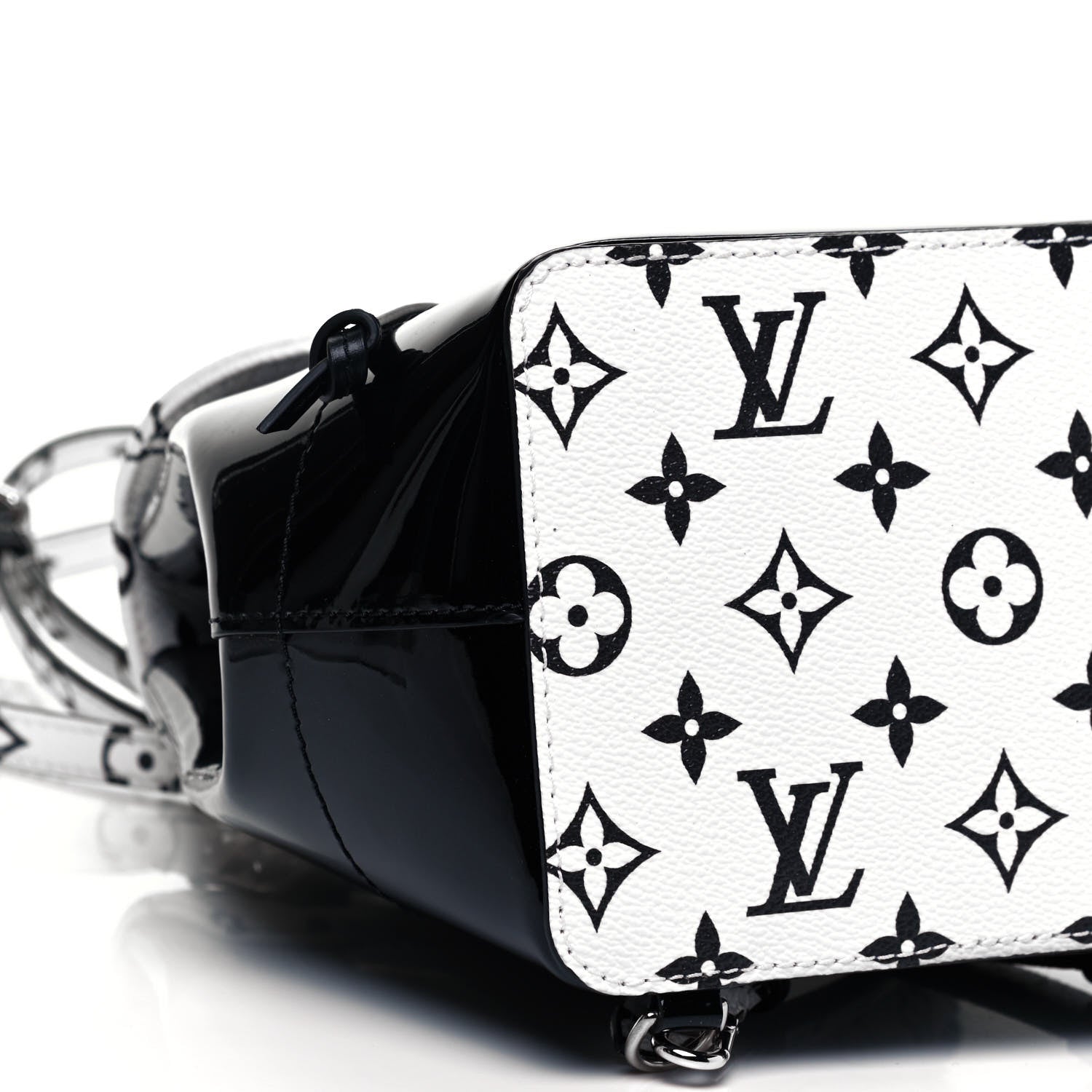 Louis Vuitton Patent Monogram Hot Springs Backpack Black White 5 of 9