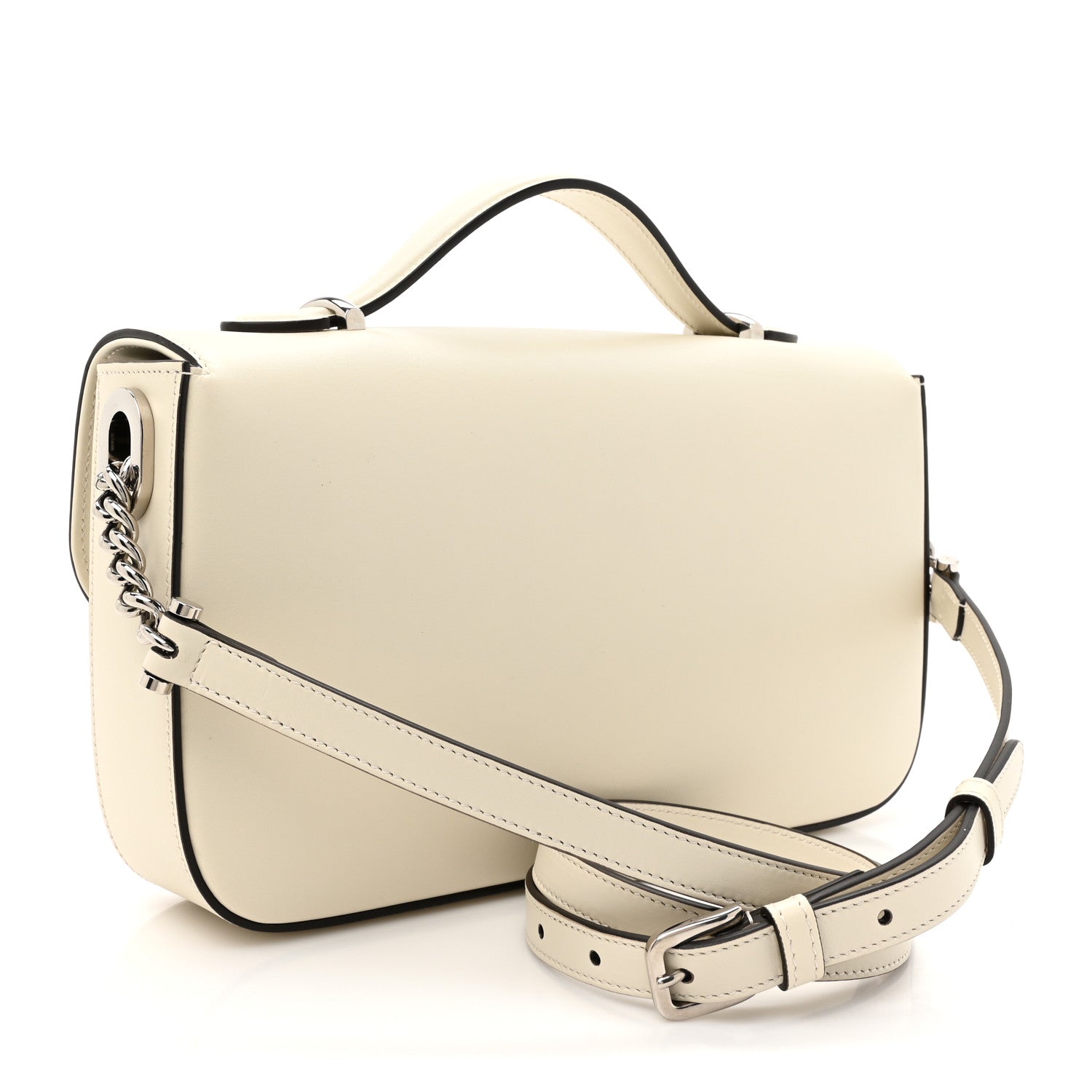 Gucci Senna Calfskin Petite GG Top Handle Shoulder Bag Mystic White 2 of 10