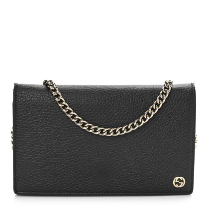 Gucci Dollar Calfskin Medium Betty Chain Wallet Black 1 of 13