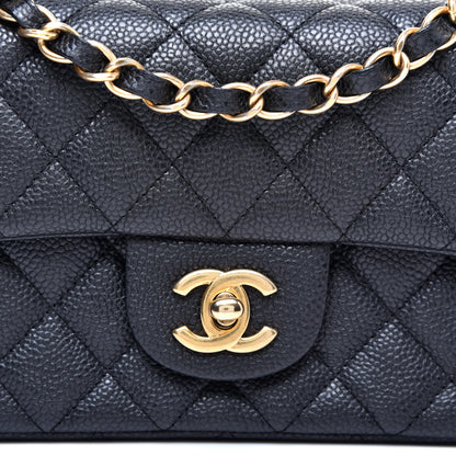 Chanel Metallic Caviar Quilted Mini Rectangular Flap Black 10 of 11