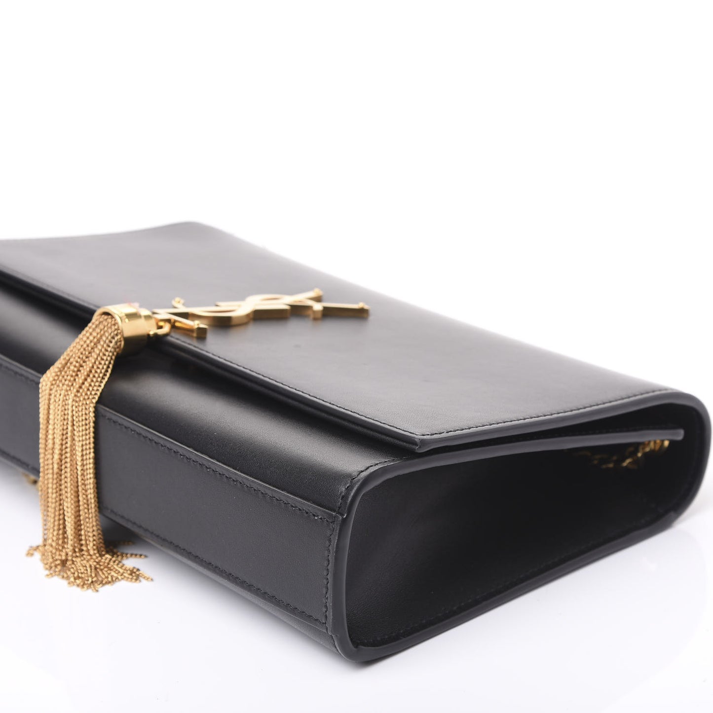 Smooth Calfskin Medium Classic Monogram Kate Tassel Satchel Black