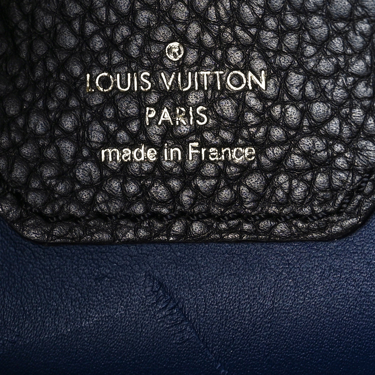 Louis Vuitton Taurillon Flower Capucines PM Black Blue 5 of 9