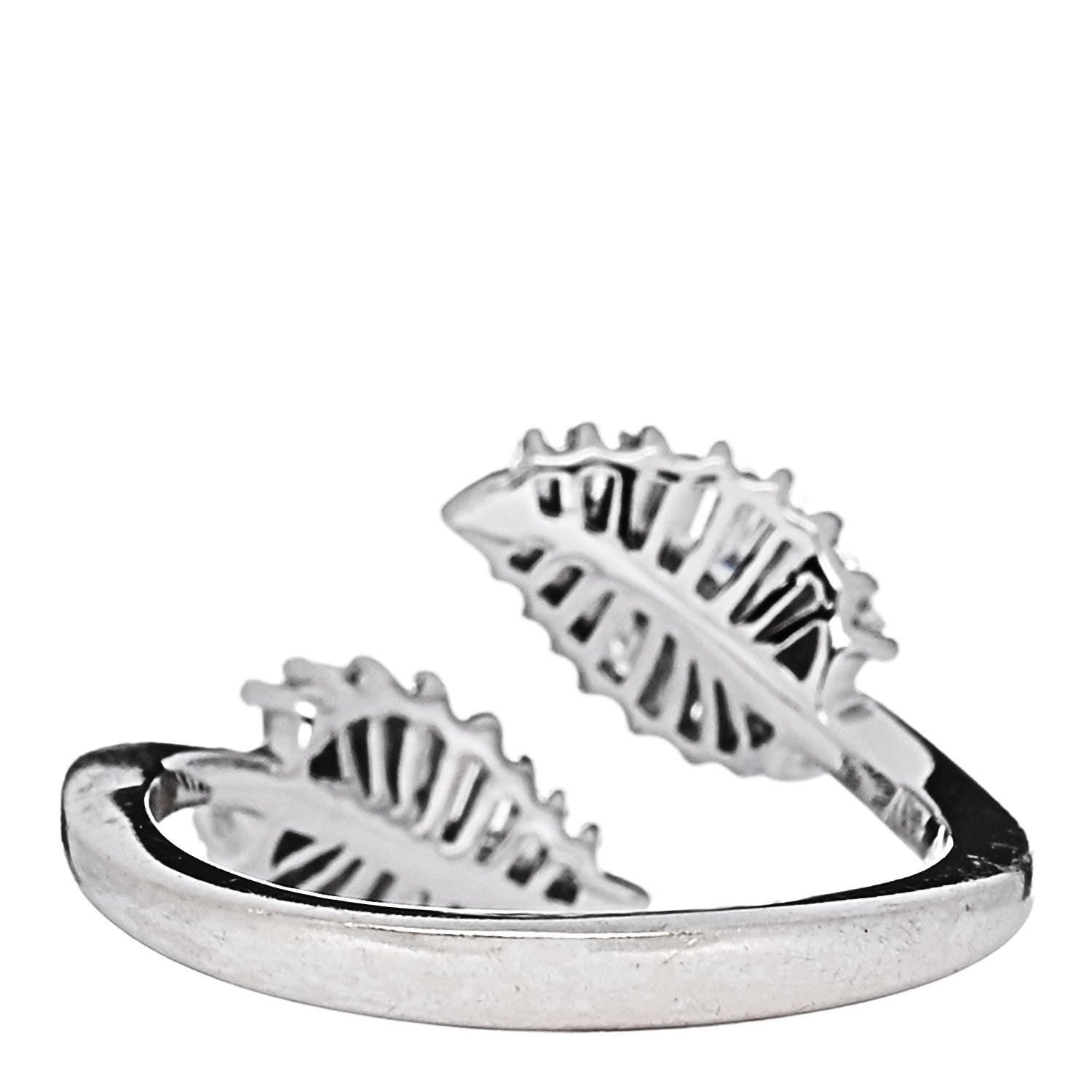 Anita Ko 18K White Gold Diamond Small Palm Leaf Ring 44 3 3 of 5