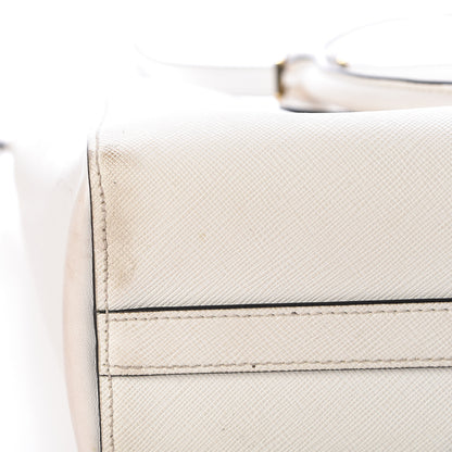 Prada Saffiano Soft Calfskin Zippered Tote White 19 of 21