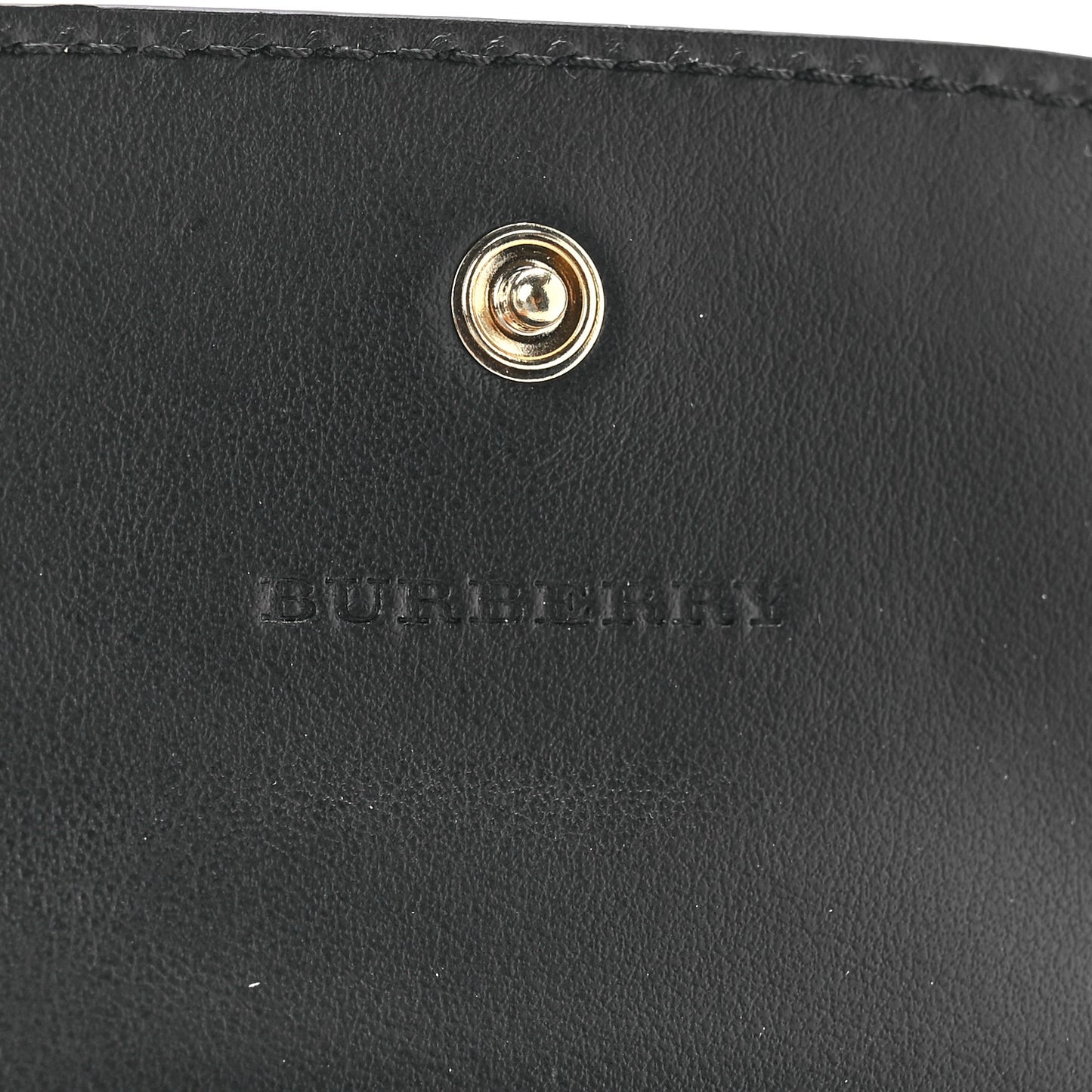 Soft Grain Calfskin Haymarket Check Mayfield Card Case Black