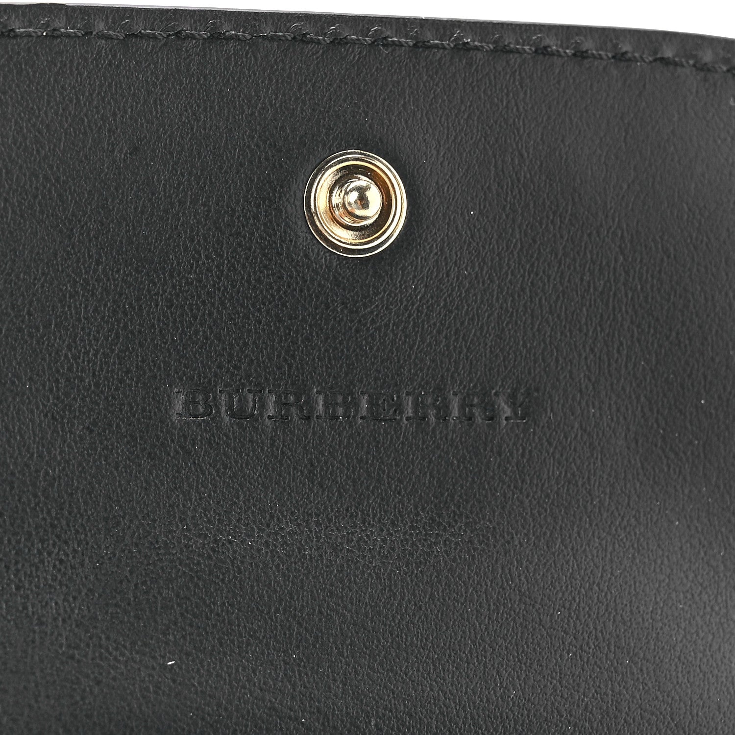 Burberry Soft Grain Calfskin Haymarket Check Mayfield Card Case Black 9 of 12
