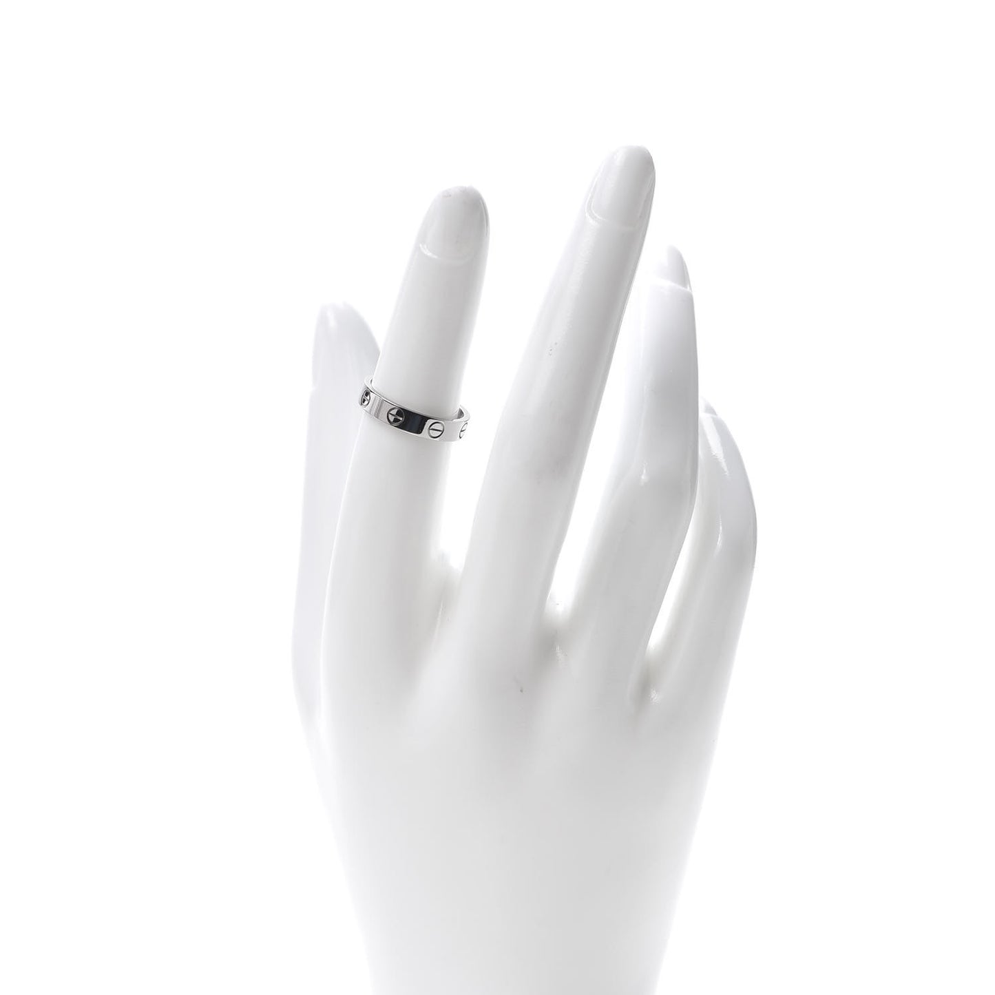 18K White Gold 3.5mm LOVE Wedding Band Ring 50 5.25