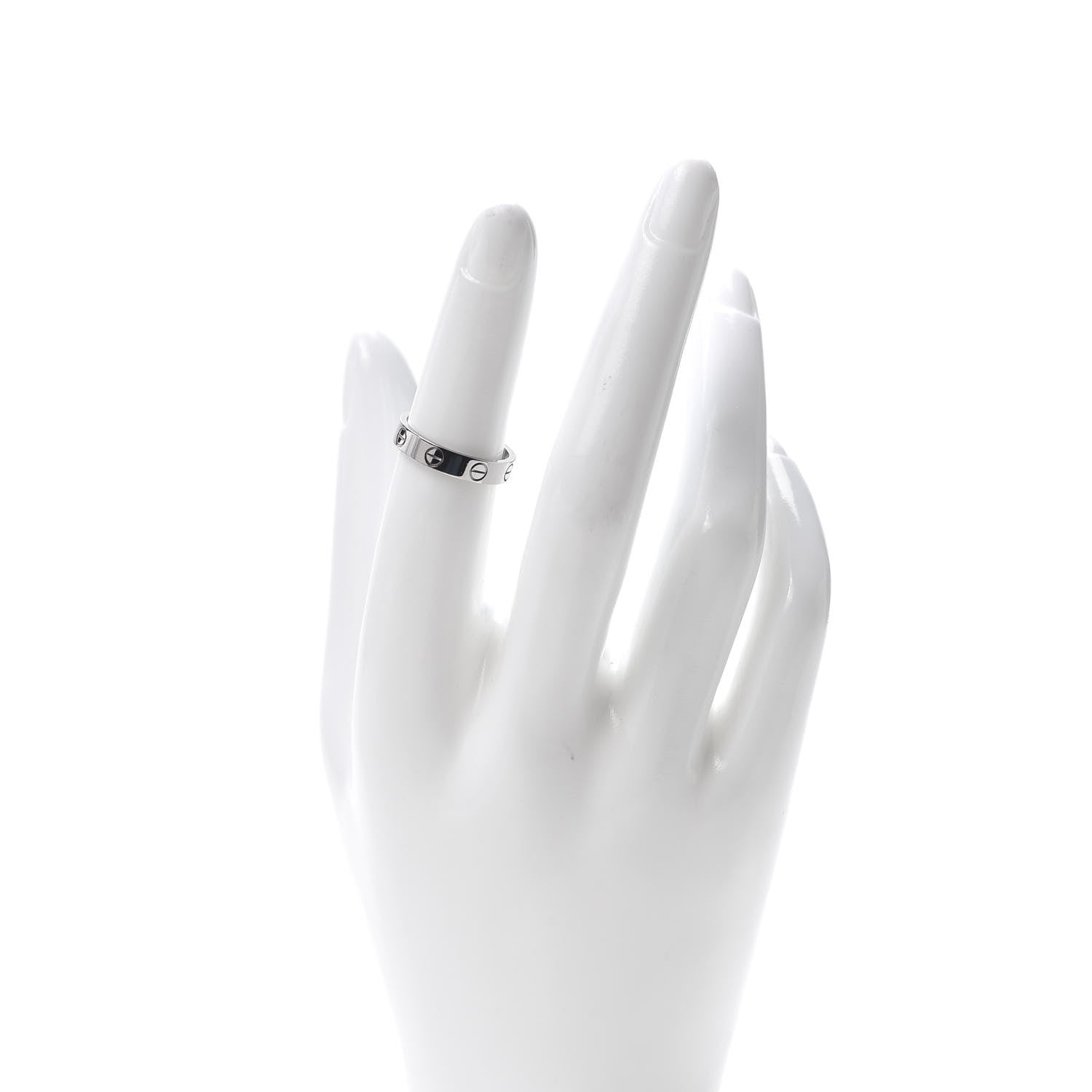 Cartier 18K White Gold 3.5mm LOVE Wedding Band Ring 50 5.25 2 of 6