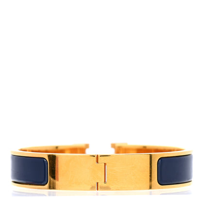 Hermes Enamel Narrow Clic Clac H Bracelet PM Indigo 3 of 5