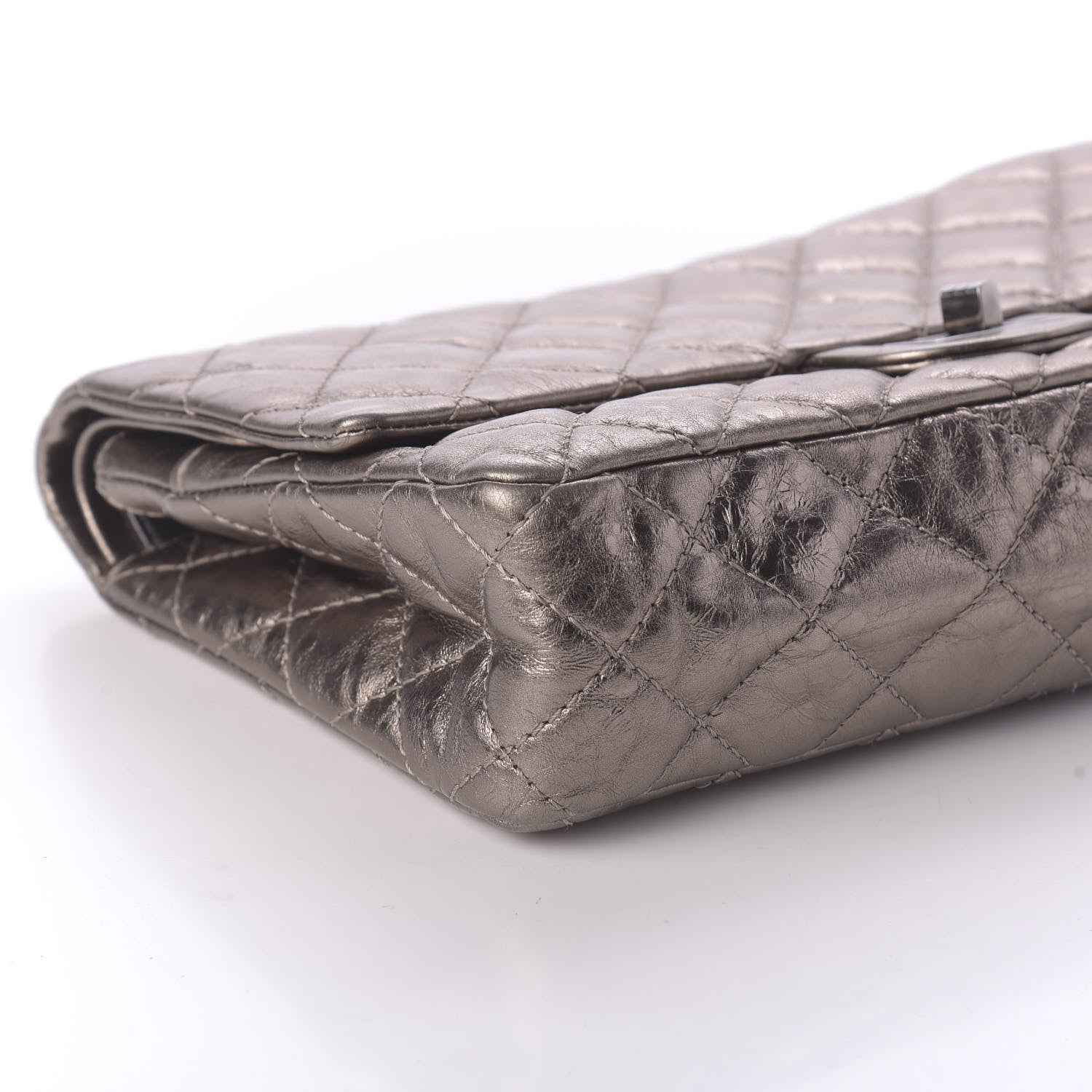 Chanel Metallic Aged Calfskin Quilted 2.55 Reissue 226 Flap Dark Silver 6 of 11