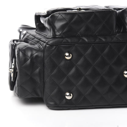 Chanel Calfskin Quilted Large Cambon Multipocket Reporter Black White 8 of 10