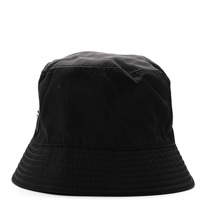 Prada Re-Nylon Metal Triangle Logo Womens Bucket Hat M Black 4 of 8